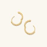  Bông tai khoen tròn bạc nam nữ s925 cao cấp mạ vàng 18k phối xích cá tính 