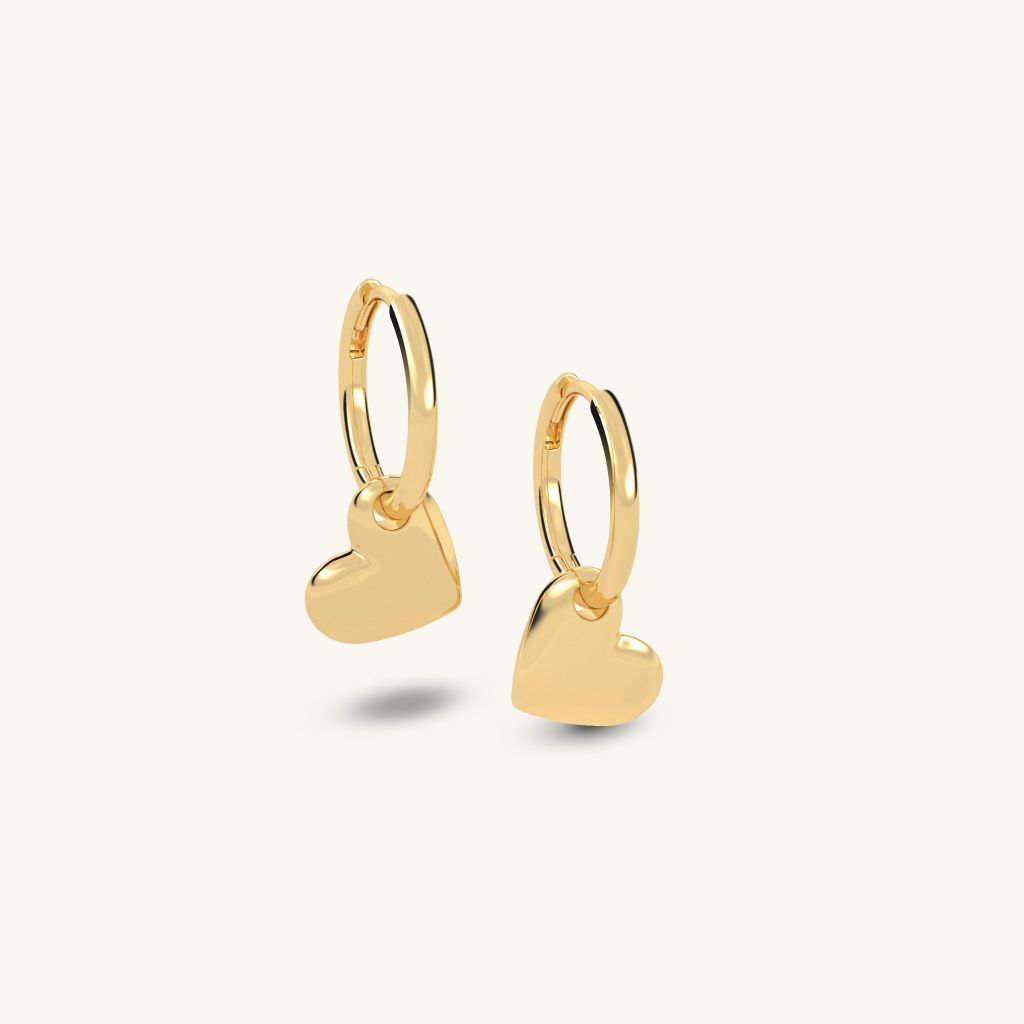  Bông tai vàng 18k bạc ý khoen tròn tòng teng đính đá quý sang trọng Gix 