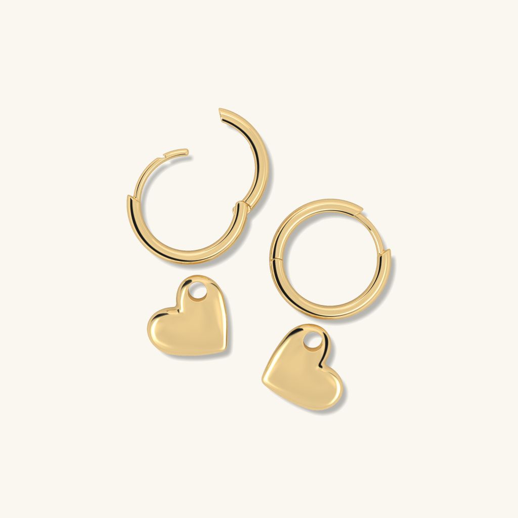  Bông tai vàng 18k bạc ý khoen tròn tòng teng đính đá quý sang trọng Gix 