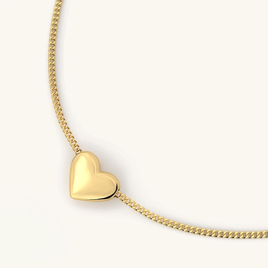  Vòng cổ nữ đẹp vàng tây 18k 10k hình trái tim sợi khoen lật đeo choker Gix Jewel 