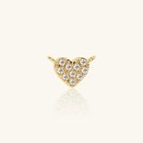 Dây chuyền kim cương vàng tây chữ cong 18k hình trái tim sợi mảnh đẹp GixJewelry 