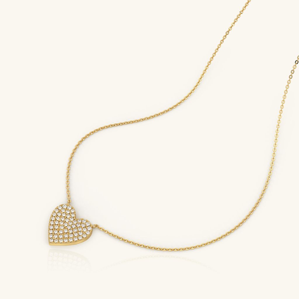  Vòng cổ dài cá tính cho nữ hình trái tim vàng tây đính đá lấp lánh hợp đi tiệc Gix Jewel 