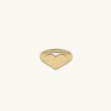 Nhẫn signet ring nữ bạc đẹp mạ vàng 18k hình trái tim Gix Jewel 