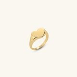  Nhẫn signet ring nữ bạc đẹp mạ vàng 18k hình trái tim Gix Jewel 