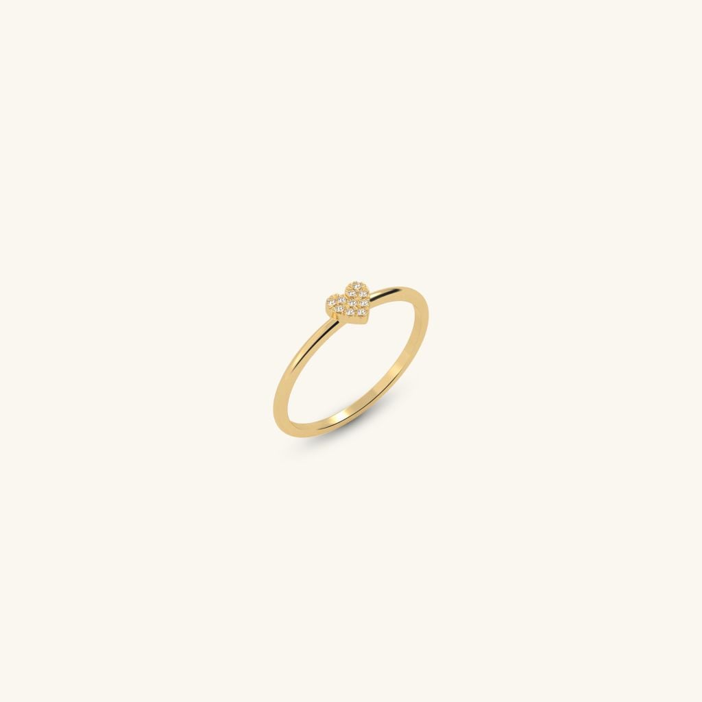 Nhẫn bạc đẹp nữ đính đá hình trái tim Gix Jewel