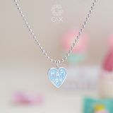  Dây chuyền bạc cho bé hình trái tim happy ngoan xinh yêu nhiều màu sắc Gix Jewel 