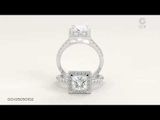  Nhẫn đính hôn đẹp vàng trắng 18k đính kim cương nhân tạo Gix 