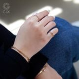  Vòng tay bạc nam nữ mắc xích vuông cá tính mạ vàng 18k Gix Jewel 