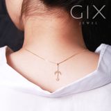  Dây chuyền vàng trắng ý 18k hình sao trăng mắt xích mỏng kiểu mới Hàn Quốc Gix 