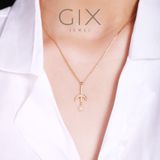  Dây chuyền vàng trắng ý 18k hình sao trăng mắt xích mỏng kiểu mới Hàn Quốc Gix 