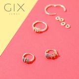  Bông tai cho u50 tòn ten vàng 18k hình tròn lớn đính đá đẹp Gix Jewel 