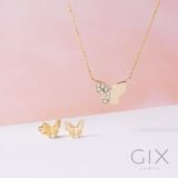  Dây chuyền vàng trắng 18k hình bươm bướm cho nữ đính kim cương giá rẻ Gix Jewelry 