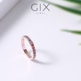  Nhẫn nữ 18k vàng trắng & bạc nữ cao cấp đính đá cầu vòng nhiều màu Gix Jewelry 