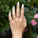  Lắc tay bạc nữ vàng 18k sợi chữ cong trái tim dễ thương đính kim cương Gix Jewelry 