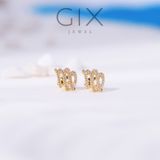  Khuyên tai vàng nữ bạc đẹp hình 12 cung hoàng đạo đính đá lấp lánh cá tính Gix 