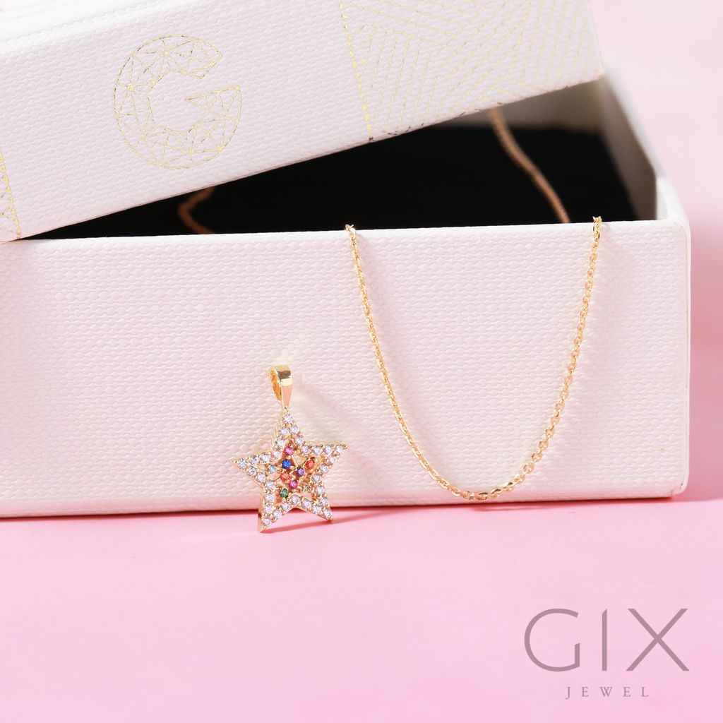 Mặt dây chuyền bạc đính đá hình ngôi sao Gix Jewel