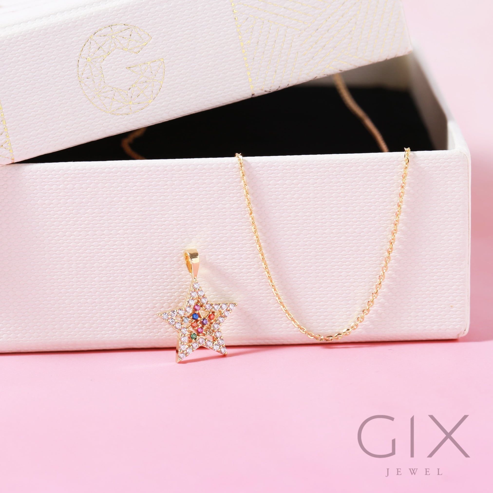  Mặt dây chuyền bạc đính đá hình ngôi sao Gix Jewel 