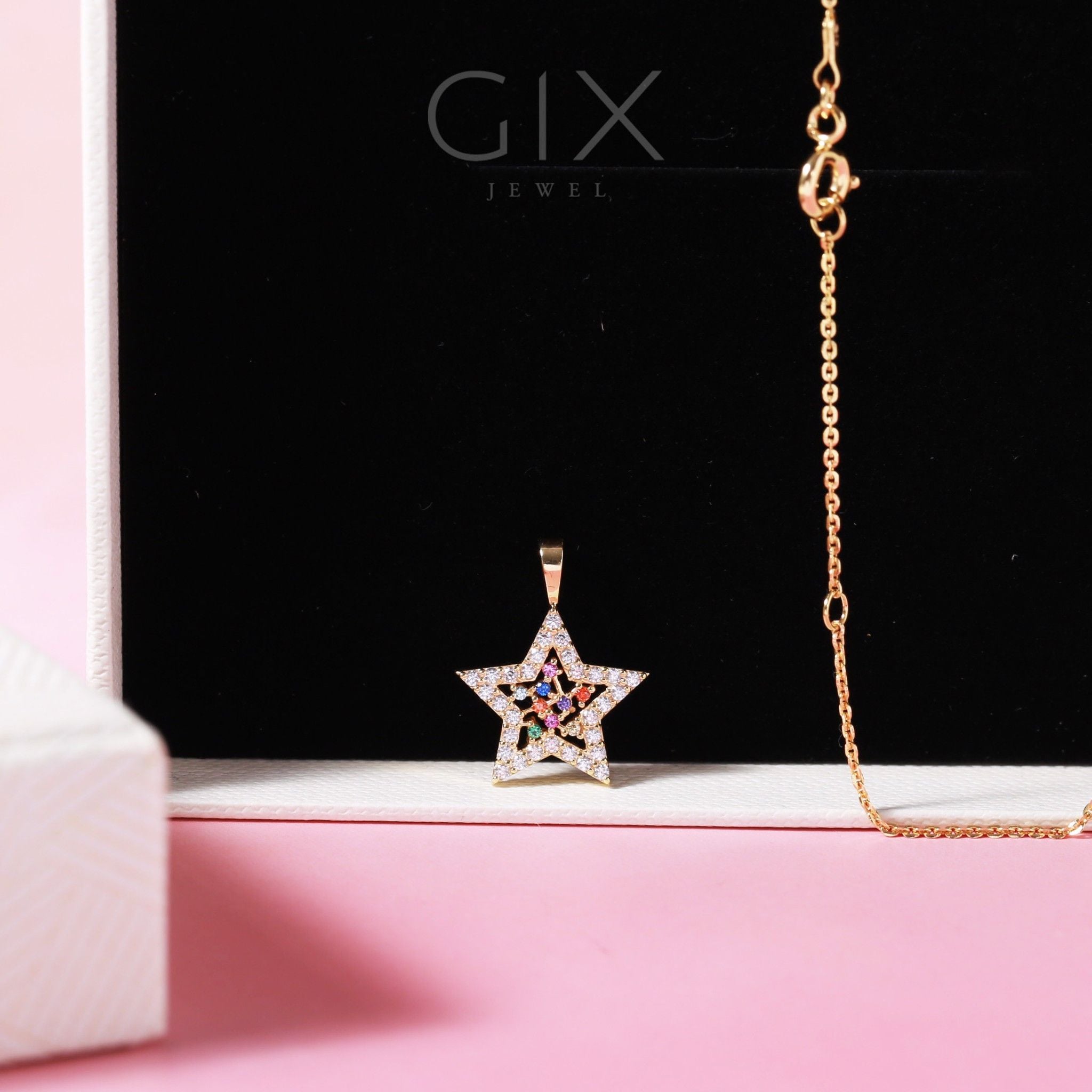  Mặt dây chuyền bạc đính đá hình ngôi sao Gix Jewel 