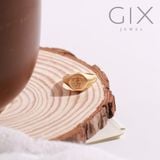  Nhẫn signet ring bạc mạ vàng đẹp khắc tên Gix Jewel 