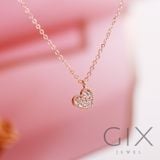  Vòng cổ đôi cho bạn thân nữ bạc mạ vàng 18k hình trái tim đính đá Gix 