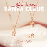  Dây chuyền vàng nữ 18k sợi nhuyễn hình giáng sinh đính đá kiểu thời trang Gixjewelry 