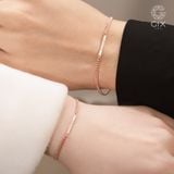  Vòng tay đôi nam nữ vàng & bạc đẹp khoen lật unisex kiểu mới khắc tên Gix Jewel 