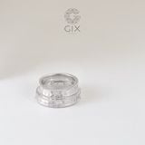  Nhẫn cưới vàng trắng trơn mới nhất vát nhám hoa văn đẹp lạ Gix Jewel 