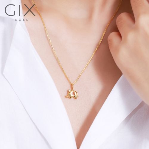  Mặt dây chuyền bạc hình con voi khoét trái tim tinh xảo Gix Jewel 