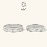  Nhẫn cưới kiểu mới 18k bản to đẹp hình vương miện đính đá Gix Jewel 