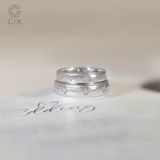  Nhẫn cưới vàng 18k hoa văn đẹp đính kim cương Gix - GCR25050112 