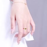  Nhẫn nữ vàng trắng & bạc nữ đẹp giá rẻ đai mảnh đính đá xanh lá đẹp Gix Jewel 