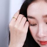  Nhẫn nữ vàng trắng & bạc nữ đẹp giá rẻ đai mảnh đính đá xanh lá đẹp Gix Jewel 