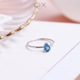  Nhẫn bạc nữ đính đá xanh phong thuỷ mạ vàng 18k dưới 2 triệu Gixjewel 