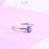  Nhẫn bạc nữ đính đá xanh phong thuỷ mạ vàng 18k dưới 2 triệu Gixjewel 