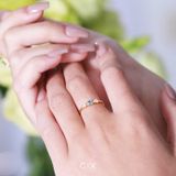  Nhẫn bạc đính đá kiểu nữ đẹp mạ vàng 18k đính đá xanh sang trọng Gix Jewelry 