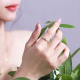  Nhẫn bạc đính đá kiểu nữ đẹp mạ vàng 18k đính đá xanh sang trọng Gix Jewelry 