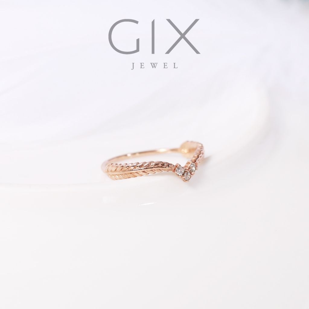Nhẫn Bạc Đẹp Cho Nữ Lông Vũ 925 Mạ Vàng Hồng Tphcm Gix Jewel