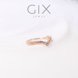  Nhẫn nữ bạc mạ vàng hồng 18k giá dưới 3 triệu kiểu lông vũ thời trang Gix Jewelry 