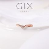  Nhẫn nữ bạc mạ vàng hồng 18k giá dưới 3 triệu kiểu lông vũ thời trang Gix Jewelry 