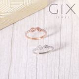  Nhẫn nữ vàng trắng bạc đẹp cho nữ đính hột xoàn hình vô cực dễ thương Gix 