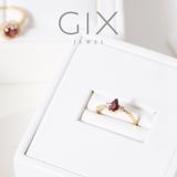  Nhẫn bạc nữ đính đá hột đỏ phong thuỷ mạ vàng 18k dưới 2 triệu Gixjewel 