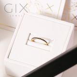  Nhẫn bạc nữ mạ vàng trắng mặt đá đen thời trang đeo đơn giản đẹp Gix Jewelry 