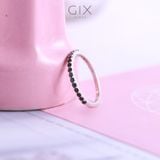  Nhẫn bạc nữ mạ vàng trắng mặt đá đen thời trang đeo đơn giản đẹp Gix Jewelry 