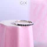  Nhẫn bạc nữ mạ vàng trắng mặt đá đen thời trang đeo đơn giản đẹp Gix Jewelry 