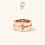  Nhẫn cặp cưới thiết kế vàng 18k trơn to khắc chữ theo tên Gix Jewel 