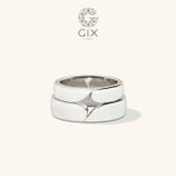  Nhẫn cặp cưới thiết kế vàng 18k trơn to khắc chữ theo tên Gix Jewel 