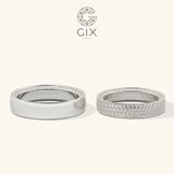  Nhẫn đôi đính đá bản vuông đẹp Gix Jewelry - GCR25050102 