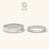  Nhẫn cưới đẹp vàng trắng hàng hiệu đính kim cương đơn giản Gix Jewel 