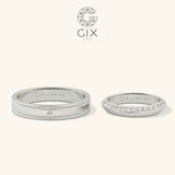  Nhẫn cưới đơn giản vàng trắng kiểu mới Eternity đính kim cương thiên nhiên Gix Jewel 