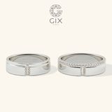  Nhẫn đôi đẹp bạc 925 đính đá sang trọng Gix Jewel - GCR25050100 